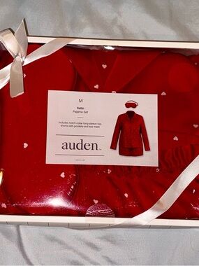 Auden Red Satin Pajama Gift Set with Eye Mask